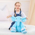 JellyMallow Elephant Stuffed Animal 5 lbs 16 inches Blue Polyester Weighted Plush Toy