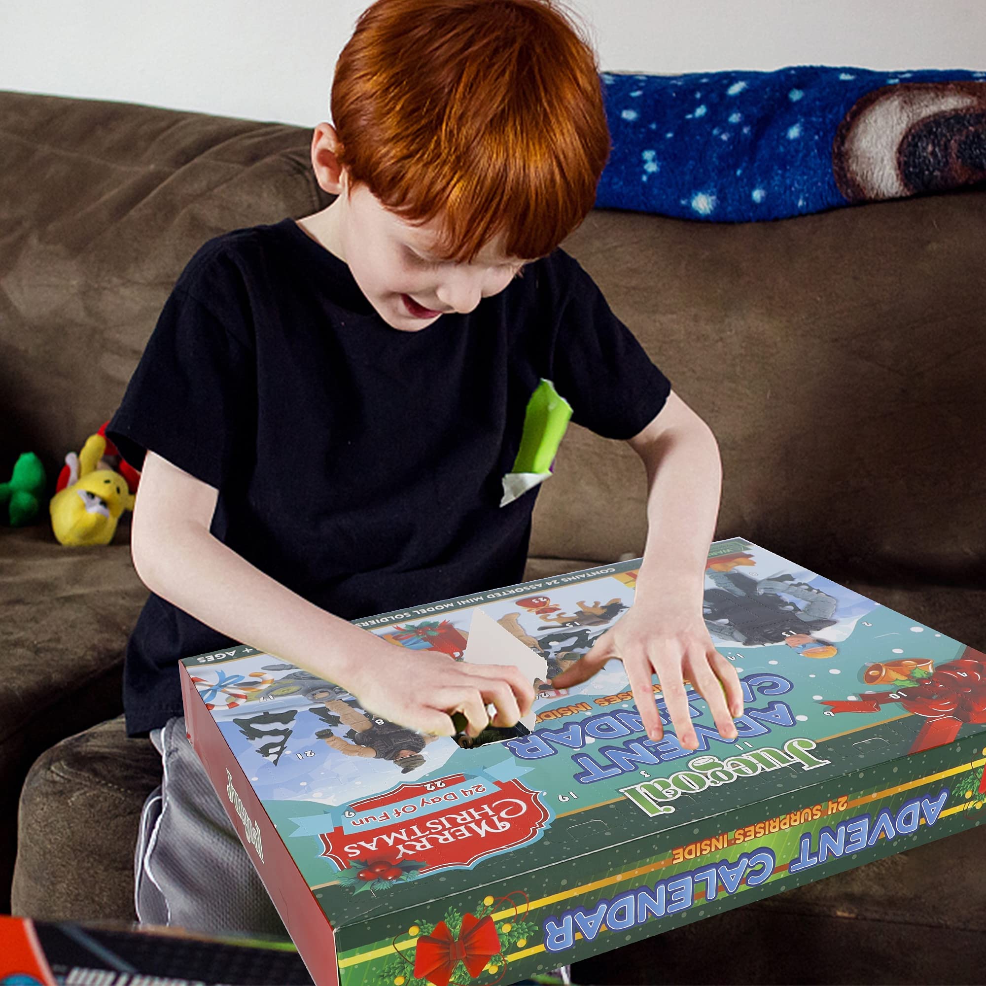 Juegoal Advent Calendar 2024 For Boys, Christmas Countdown Toy Calendars With 24 Different Military Army Man Gear Accessories To