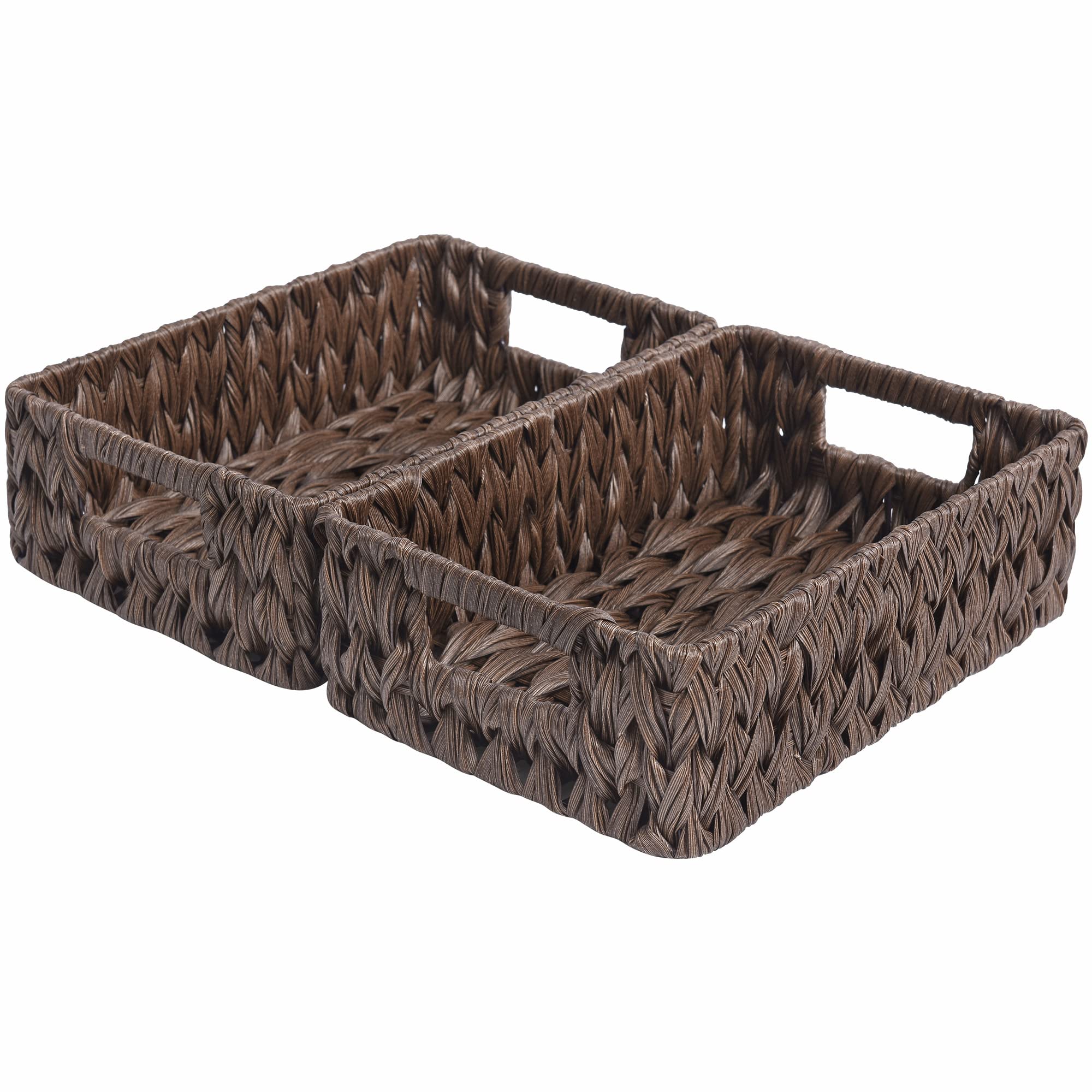 GRANNY SAYS Wicker Baskets with Handles,Small Woven Basket for Storage, Waterproof Storage Basket Organizer,Decorative Storage B