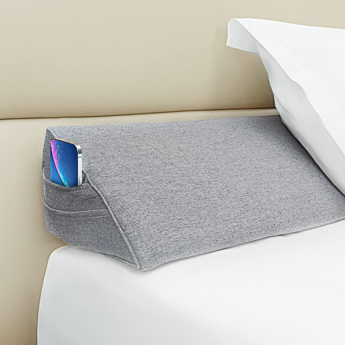Talcusble Bed Wedge Pillow Plus Queen Size(60'X10'X6') Bed Gap Filler For Headboard To Fill The Gap(0-8') Between Headboard