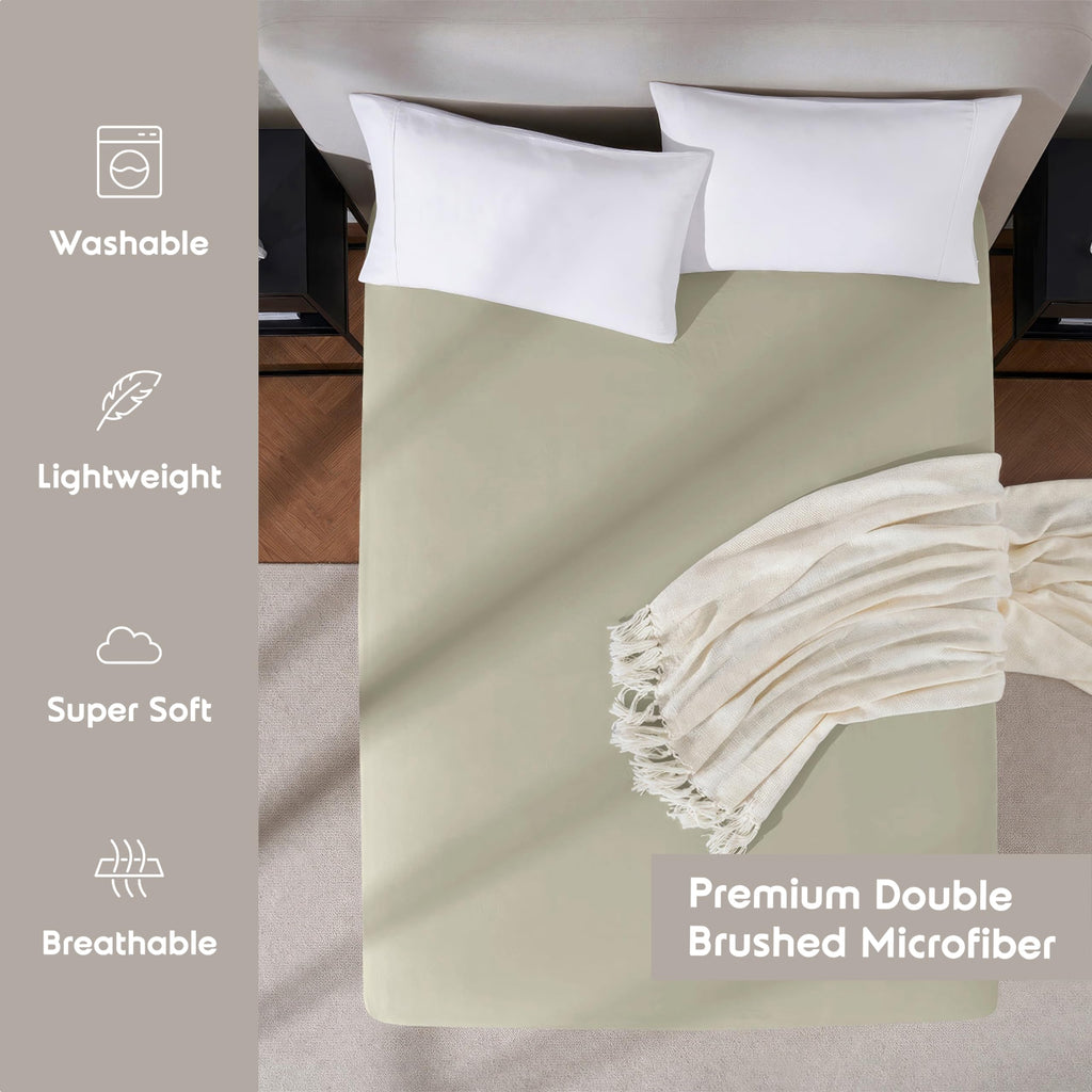 Nestl Olive Green California King Fitted Sheet, Extra Deep Pocket, 1800 Microfiber, Ultra Soft, Fits Up To 24 Inch Mattress