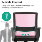 Paylesshere Gaming Chair Ergonomic Computer Chair Office Chair Video Game Chairs With Lumbar Support Desk Chair Armrest Mid Black Cushion Swivel Rolling Chair With Wheels For Home Office (Pink)