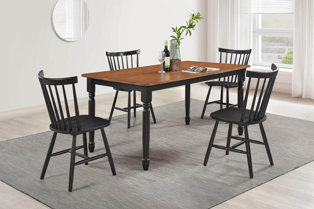 Coaster Home Furnishings Hollyoak 5-Piece Rectangular Dining Set Walnut and Black