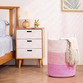 TRENDZOFY Jute And Cotton Rope Storage Basket, Large Laundry Hamper with Handles, Laundry basket For Toys, Clothes Storage Size