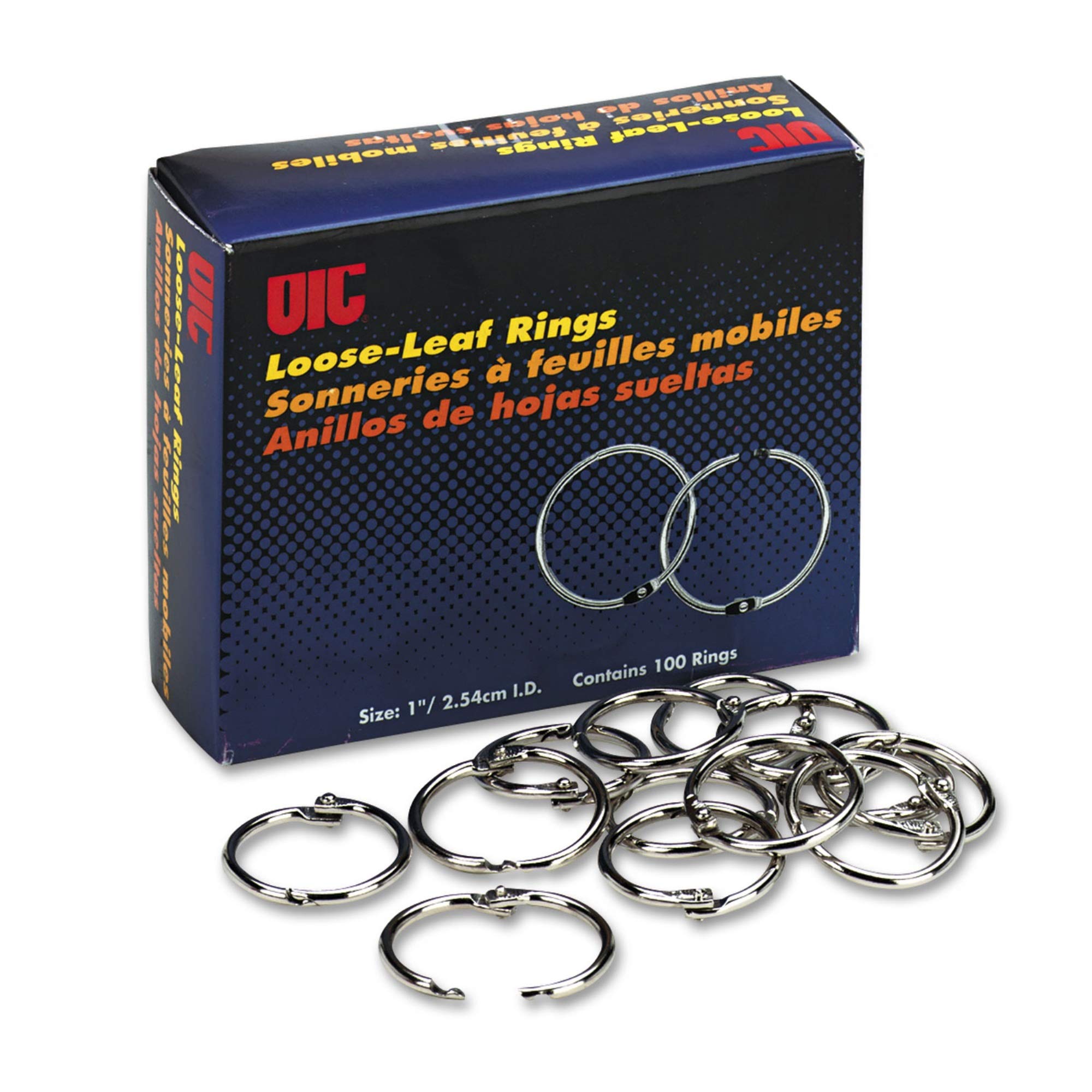 Officemate Book Rings, 1', 100/Box
