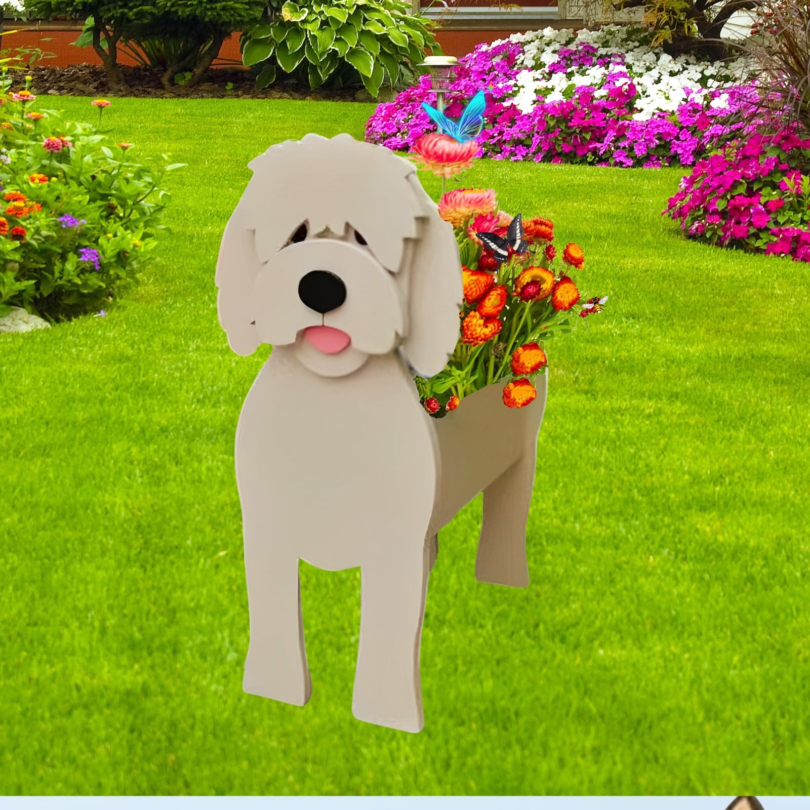 Strolfay Golden Doodle Dog Planter Plant Pots,Cute Dog Flower Planter,Gifts For Pet Lovers,Unique Animal Plant Pots,Office,Indoo