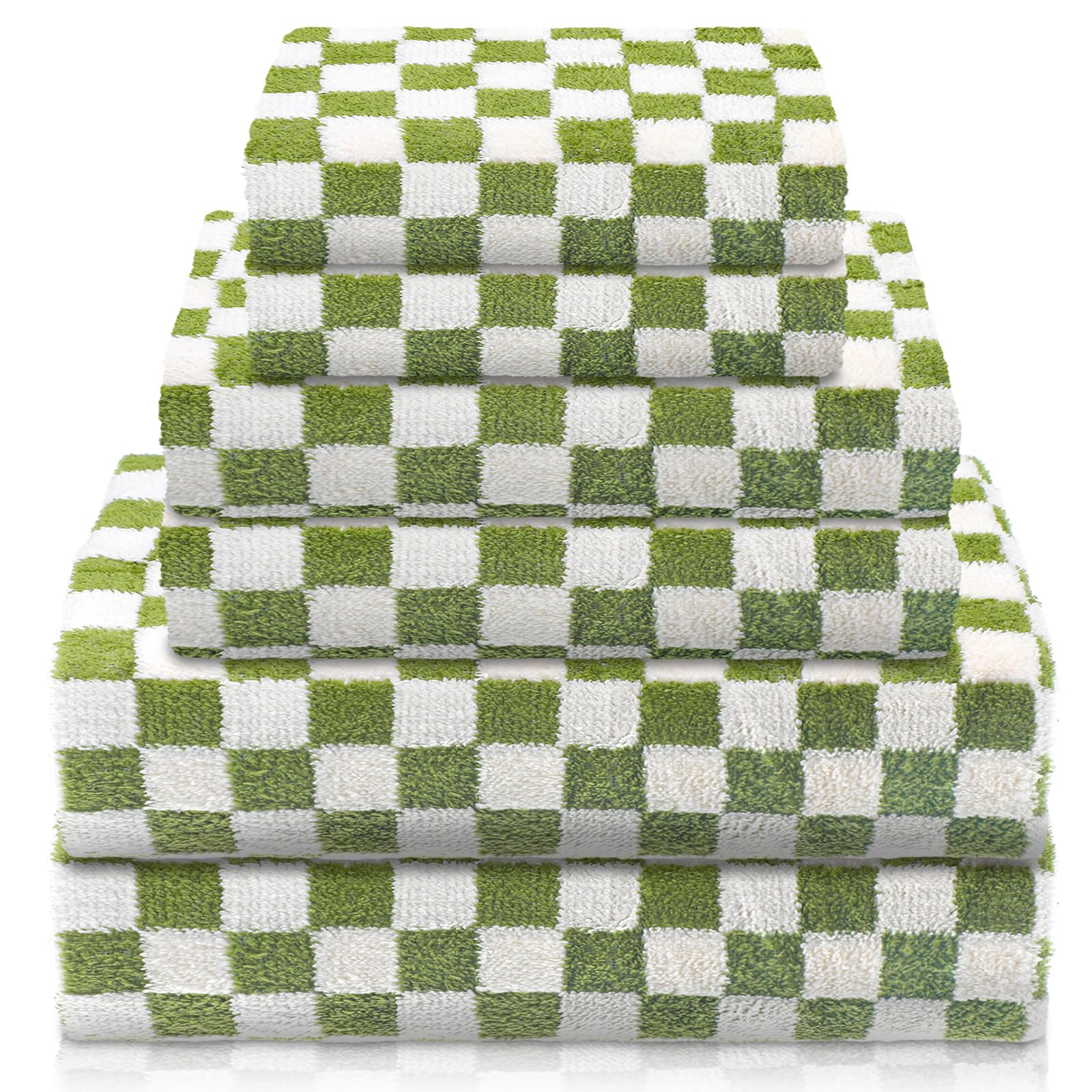 Kinlop 6 Pcs Bath Towel Set 2 Bath Towel 2 Hand Towel 2 Washcloth Soft Quick Dry Lightweight Coral Fleece Bathroom Towel Set for