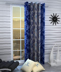 Fashion String Polyester 1 Piece Door Curtain Set, 7 Feet Long, Blue