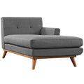 Modway Engage Mid-Century Modern Upholstered Fabric Left-Arm Chaise In Gray