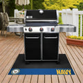 FANMATS 15699 U.S. Navy Vinyl Grill Mat - 26in. x 42in. - Deck Patio Protective Mat | Oil, flame, and UV resistant