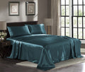 Satin Sheets Twin [3-Piece, Teal] Hotel Luxury Silky Bed Sheets - Extra Soft 1800 Microfiber Sheet Set, Wrinkle, Fade, Stain Res