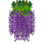 12 Pack Purple Flower Vines, Purple Wisteria Hanging Flowers, Fake Purple Wisteria, 3.77 Feet Purple Artificial Wisteria Flowers