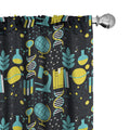 Ambesonne Window Curtains Pack of 2, Science Themed Biology Chemistry and Physics Protons Neutrons, Lightweight Set with Rod Poc
