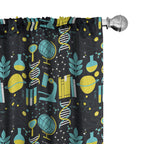 Ambesonne Window Curtains Pack of 2, Science Themed Biology Chemistry and Physics Protons Neutrons, Lightweight Set with Rod Poc