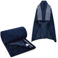 Forestfish Fleece Wearable Blanket Plus Size, Comfy Lightweight Lap Blanket Poncho Throw With Buttons, 63X 55   (Blue)