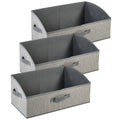 DAYARD Fabric Bins [3Pack], Trapezoid Storage Bins with Handles, Foldable Baskets Storage Boxes for Shelves, Closet, Bookshelf,