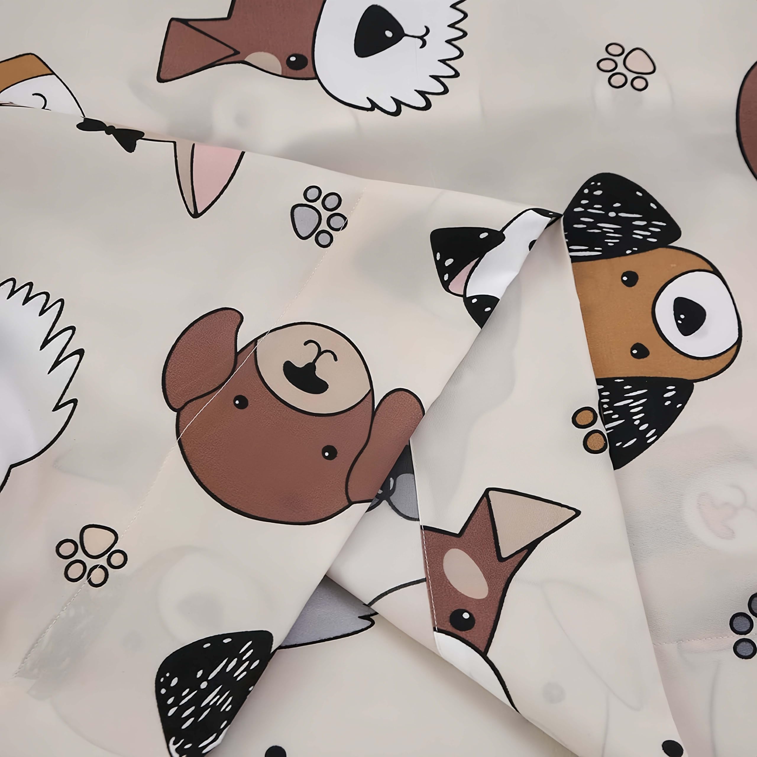 Sdy 4Pcs Dog Bedding Sheets Set Twin Size, Cute Puppy Pattern Fitted Sheet Sets With Deep Pocket, Kawaii Bedroom Decor For Kids,