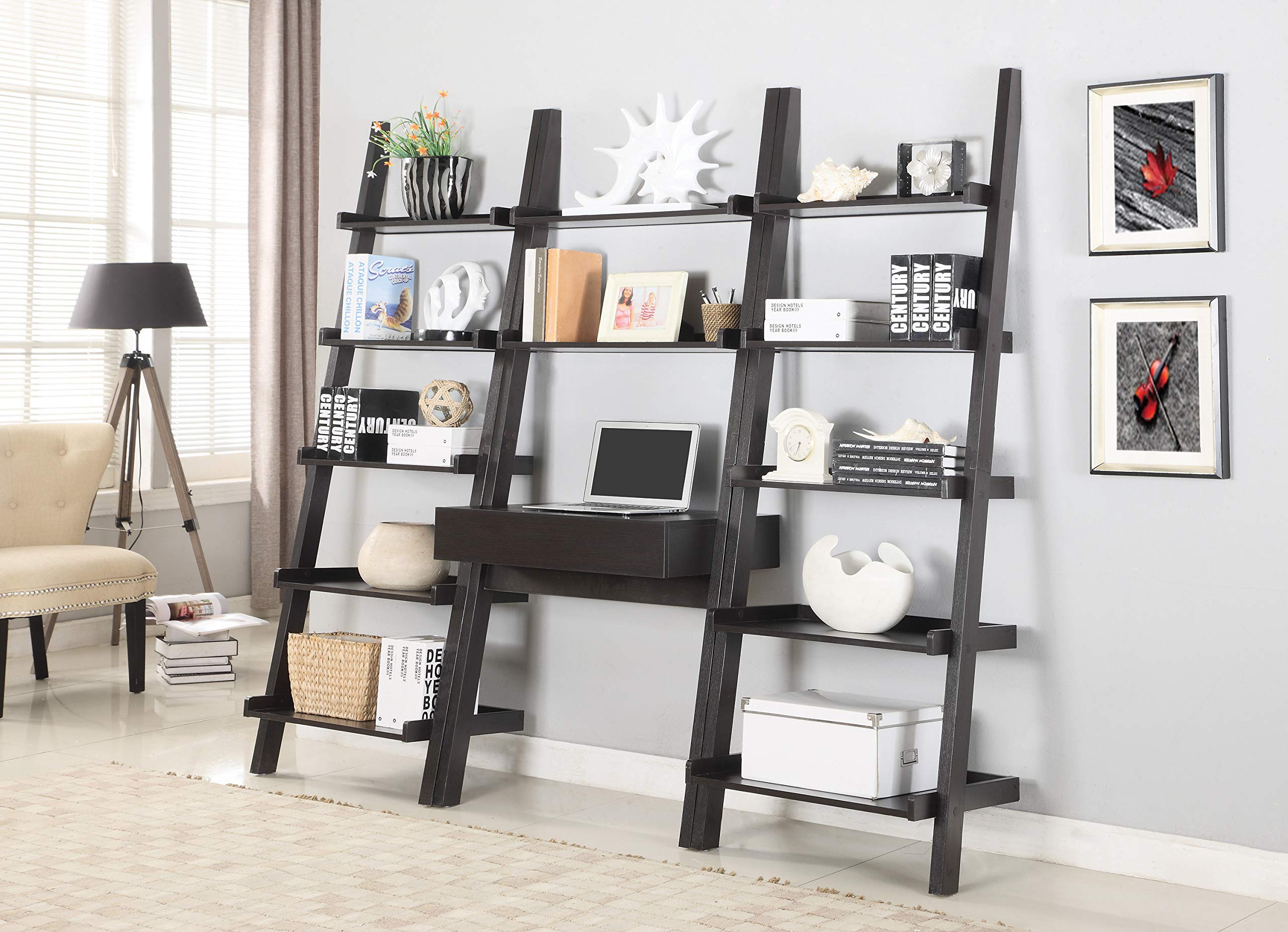 Coaster Furniture Colella 5-Shelf Ladder Bookcase Cappuccino 800338