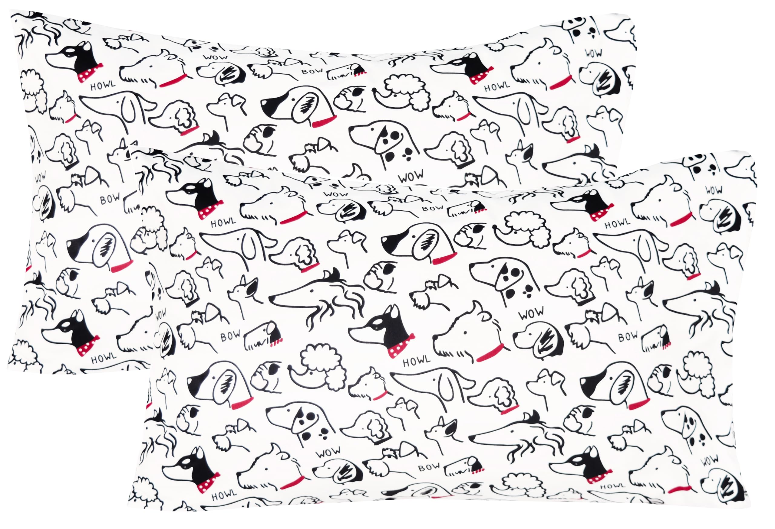 Scientific Sleep Many Puppy Dogs 2 Pcs Cartoon Kids Pillowcases 100% Cotton Cozy Standard 20' X 30' Pillowcase (Puppy)
