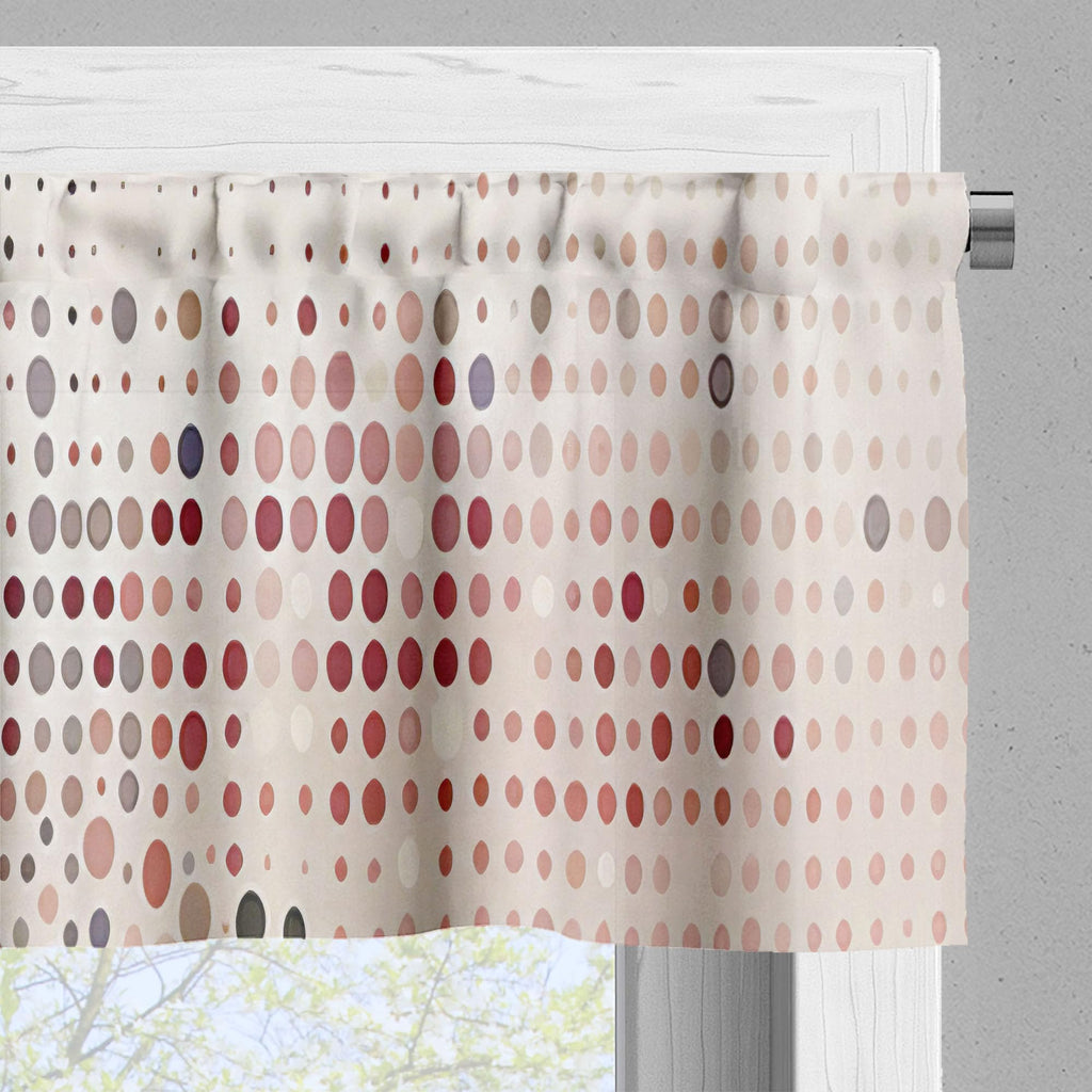 Ambesonne Polka Dot Window Valance Pack Of 2, Surreal Composition Of Dreamy Spots Art Modern Pastel Abstract Rounds, Rod Pocket Curtain Valances Kitchen Bedroom, 54' X 18',Blush Lilac And Eggshell