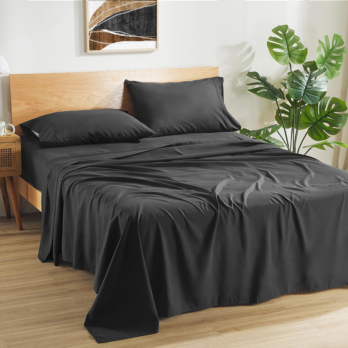 Sleep Zone Lightweight Super Soft Easy Care Microfiber 4 Pieces Bedding Sheet Set With Deep Pocket, All Season Use For Adults, M