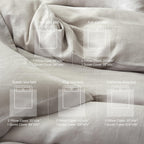 Simple&Opulence 100% Linen Duvet Cover Set, Pure Natural French Flax Light Grey Duvet Cover Twin Size, Breathable Soft Comfy Lin