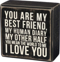 Primitives by Kathy 35169 Box Sign, 3.5 x 3.5, My Other Half , Black