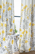 Tranquebar Curtain Co. Cotton Curtains 8 Feet Long, 6065% Room Darkening, Yellow Floral Print, 8 Feet Curtains, 8 Feet Curtains
