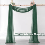 Donren 144 Inches Long Emerald Green Window Scarf For Party - Luxury Soft Semi Sheer Scarf Valance For Wedding (1 Panel,Dark Gre
