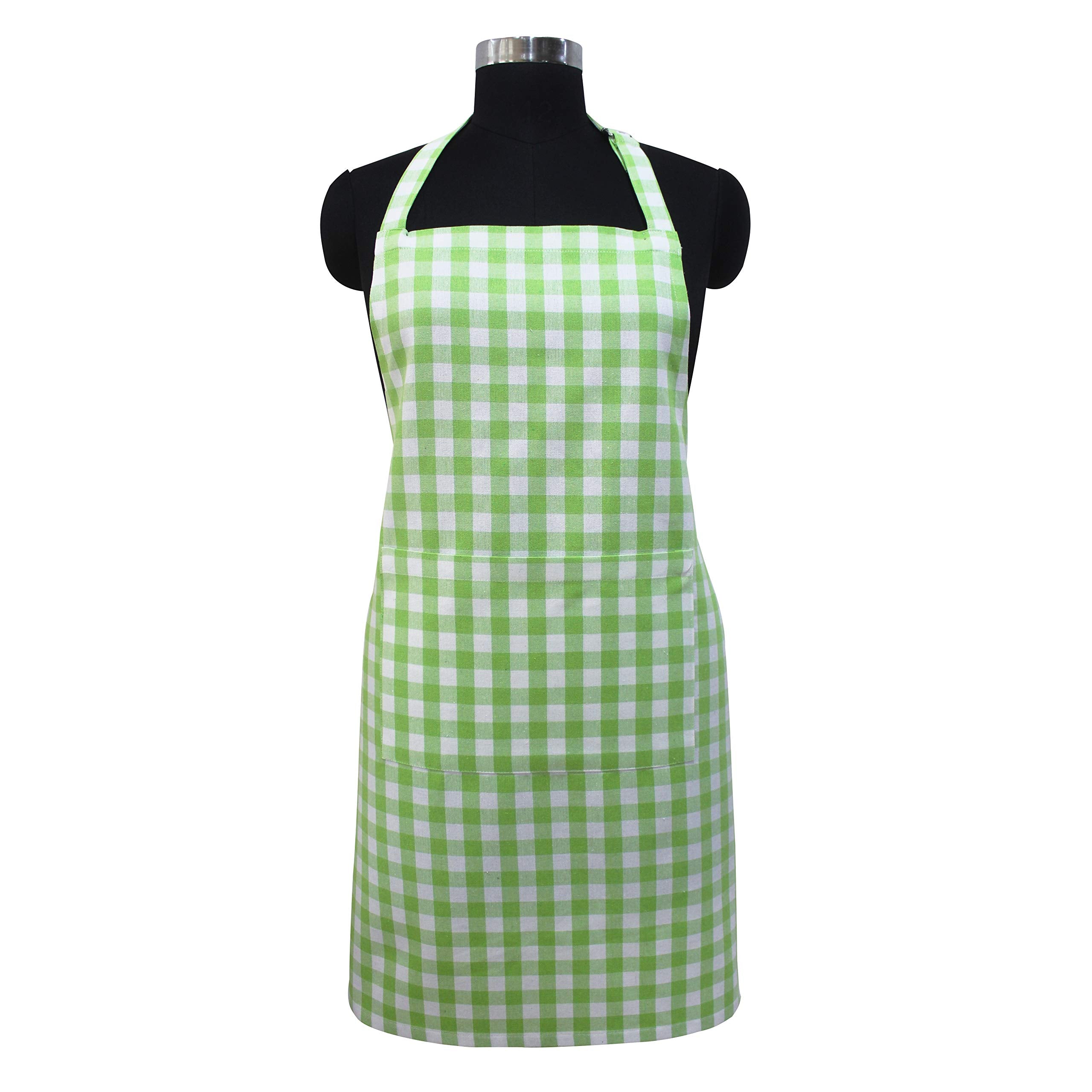 Airwill Cotton Kitchen Cooking Aprons (Gingham Green)