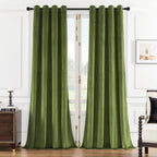 SMILETIME Green 84 in Long Velvet Curtains with Grommet, Thermal Insulated Super Soft Privacy Noise Reducing Light Blocking Velv