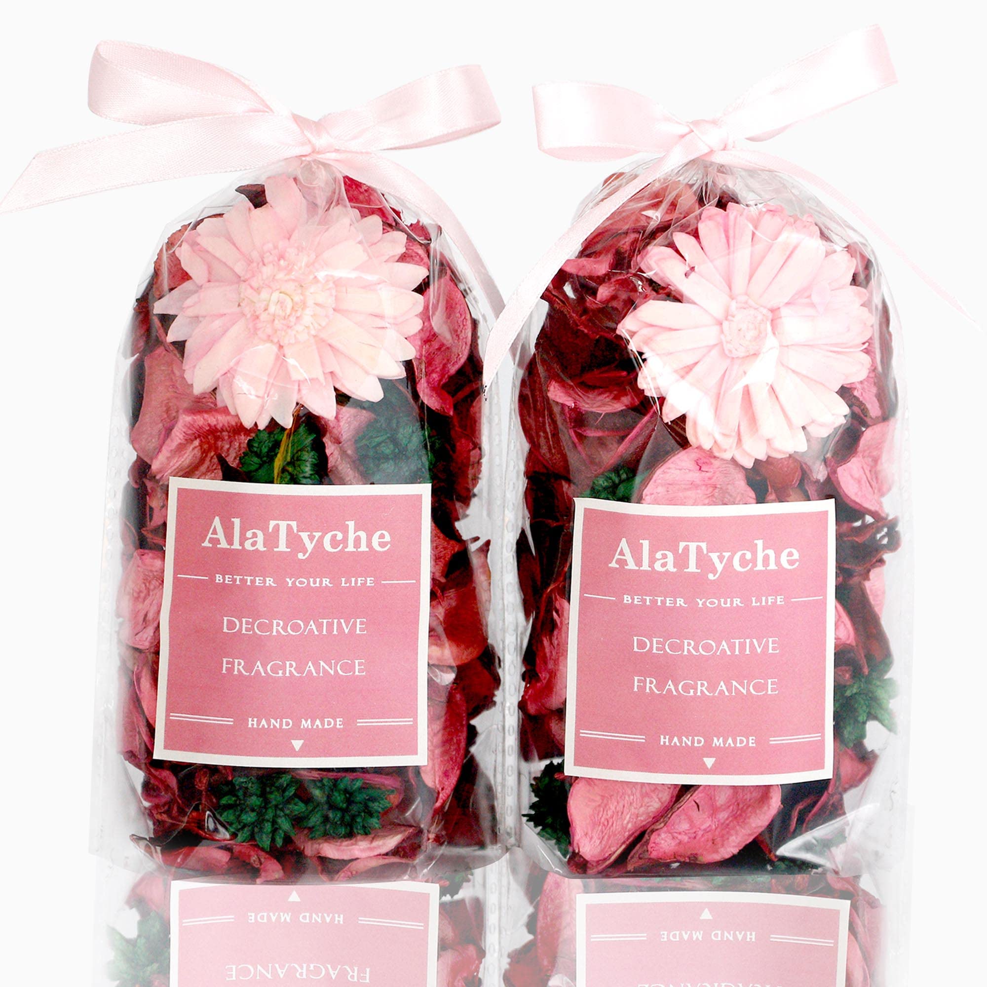 AlaTyche Potpourri Bags, Pink Potpourri Bowl Filler,Rose Scented Potpourri Dried Flowers, Home Fragrance Sachet Petal, Fresh Sme