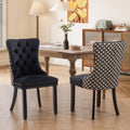 Soarflash Velvet Dining Chairs Set Of 2, Tall Back Side Chair, Modern Upholstered Side Chair With Button Back Ring, Solid Wood L