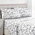 Lux Decor Full Size Bed Sheets Set, 4-Pc Cooling Bed Set, Breathable Hotel Style Sheets, Microfiber Sheets Deep Pockets, Easy-Fi