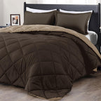 Downluxe Twin Comforter Set - Brown And Tan Twin Comforter, Soft Bedding Comforter Sets For All Seasons, Twin Bed Comforter Set - 2 Pieces - 1 Comforter (66'X92') And 1 Pillow Sham(20'X26')