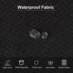 Genina Waterproof Seat Covers For Dining Room Chairs Covers Dining Chair Seat Covers Kitchen Chair Covers Slipcovers (Black, 2 Pcs)