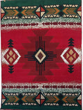 YHSF South West Native American Area Rug C318 (Red, 3 Feet 10 Inches x 5 Feet 2 Inches)