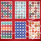 12 Sheets Christmas Advent Calendar Number Stickers, 1-24 Christmas Countdown Calendar Stickers For Diy Gifts Xmas Craft Christm