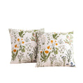 Ecocott 2 Pack Pillowcase Euro Size With Green Botanical Floral Leaves Pillow Cases Set, 100% Cotton Queen Pillow Covers Envelop