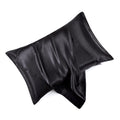 Hommxjf Black Satin Pillowcase Standard Set Of 2 With Envelope Closure