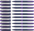 Schneider One Business Rollerball Pen, 0.6 Mm Ultra-Smooth Tip, Blue Barrel, Violet Ink, Box Of 10 Pens (183008)