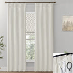 Shineland 108 Inch Curtains Long,Pinch Pleated Curtains Blackout Linen Black Out Extra Long Curtains For Living Room Drapes 108 Inches Long 2 Panels,Cream