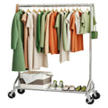 Ekisemio Heavy Duty Rolling Clothes Rack with Wheels and Shelves, 450 lbs Capacity, Portable Garment Rack for Hanging Clothes, S