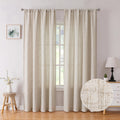 Tollpiz Linen Curtain Bedroom Rod Pocket Semi Sheer Curtains Burlap Light Filtering Thick Linen Drape for Living Room, 38 x 84 i