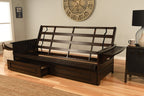 Kodiak Furniture Phoenix Queen Wood Futon Frame with Storage Drawers in Espresso