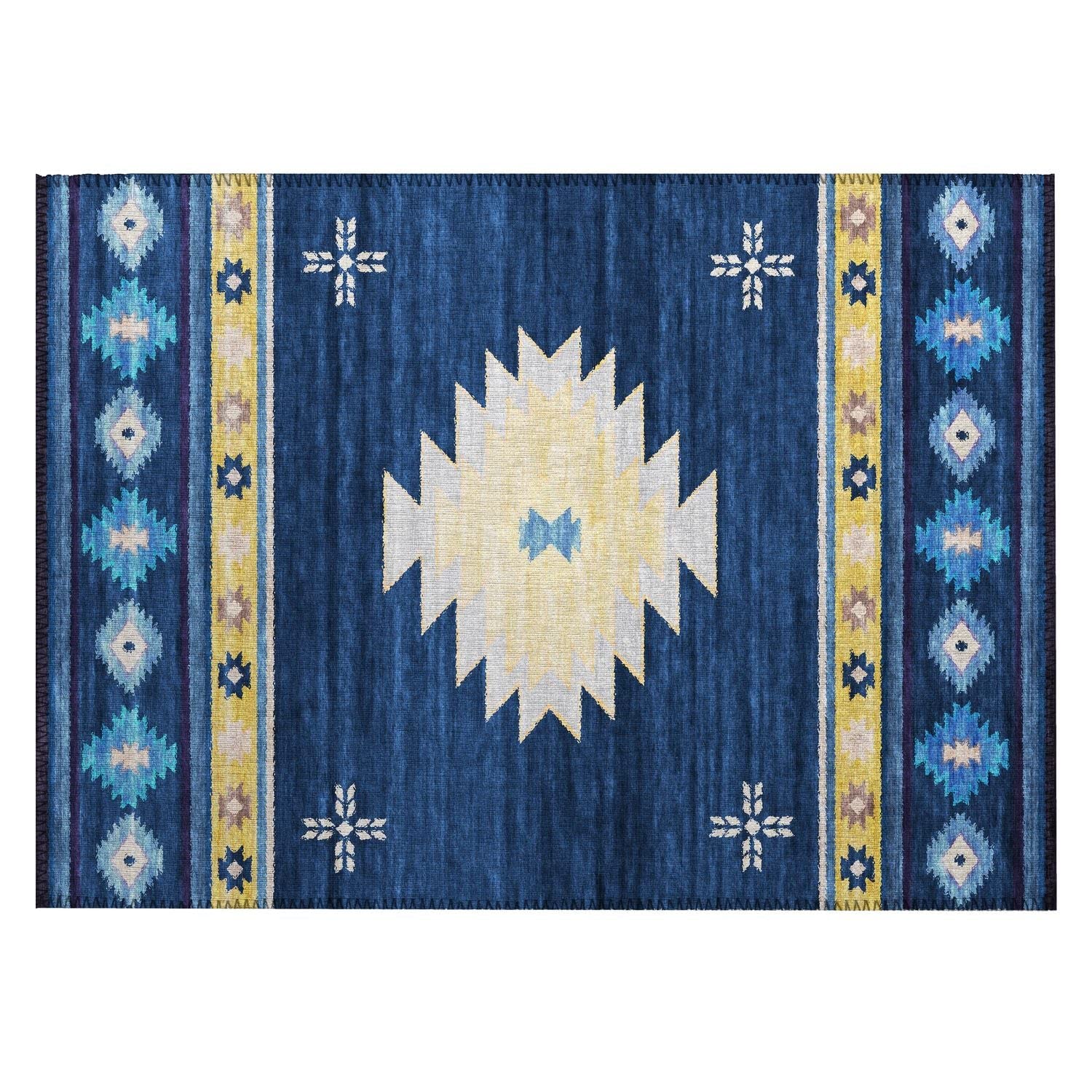 Phoenix Ph4 Blue Southwestern Rug Rectangle 8' X 10'