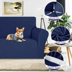 Znsayotx Super Stretch Chair Slipcover (31'-46'), New Striped Sofa Chair Covers For Living Room, Dogs Pet Friendly Anti-Slip Chair Protector Spandex Armchair Slipcovers (Navy Blue, Chair)