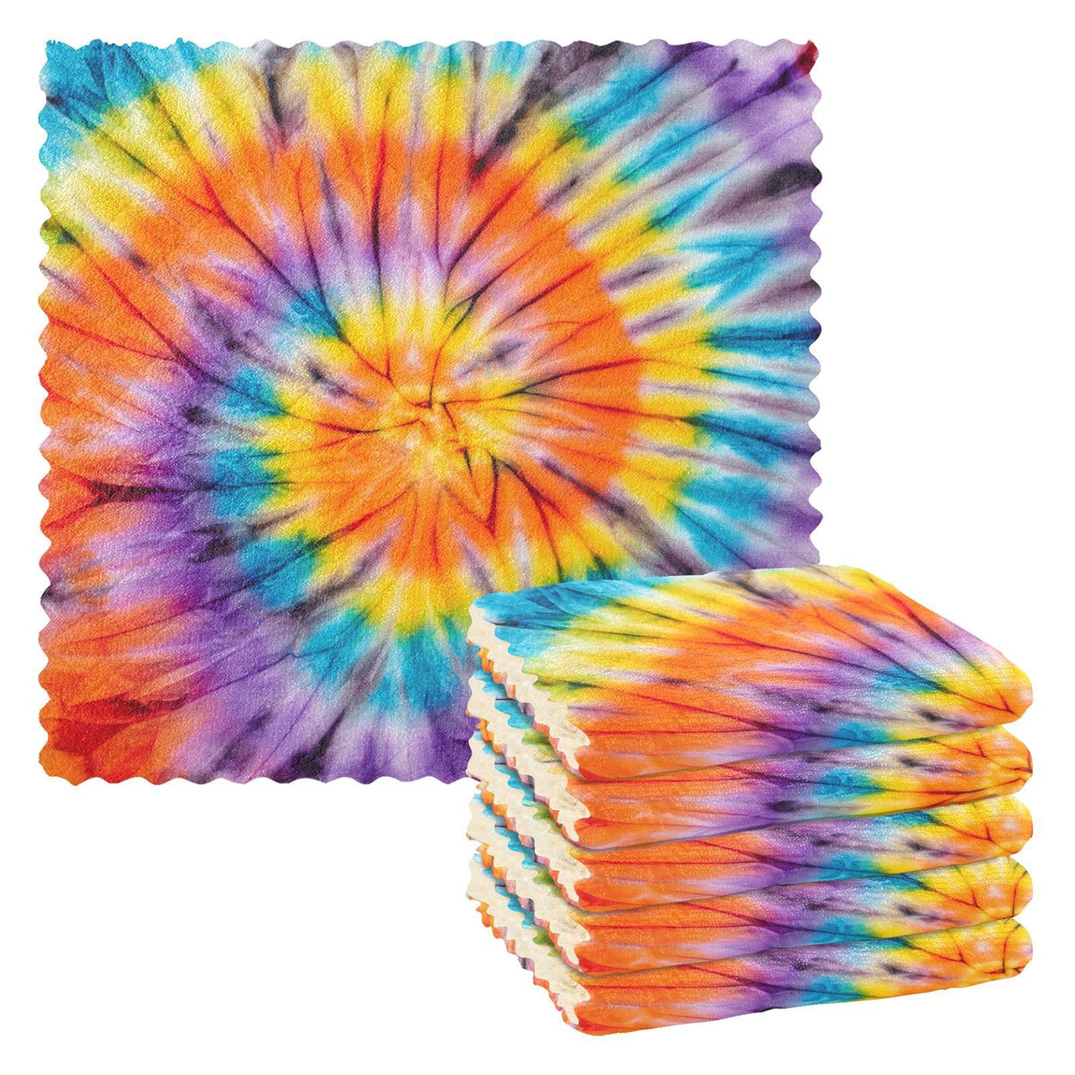 senya Colorful Tie Dye Print Dish Cloths 6 Pack Dish Towels Reusable Cleaning Cloths Kitchen Hand Towels