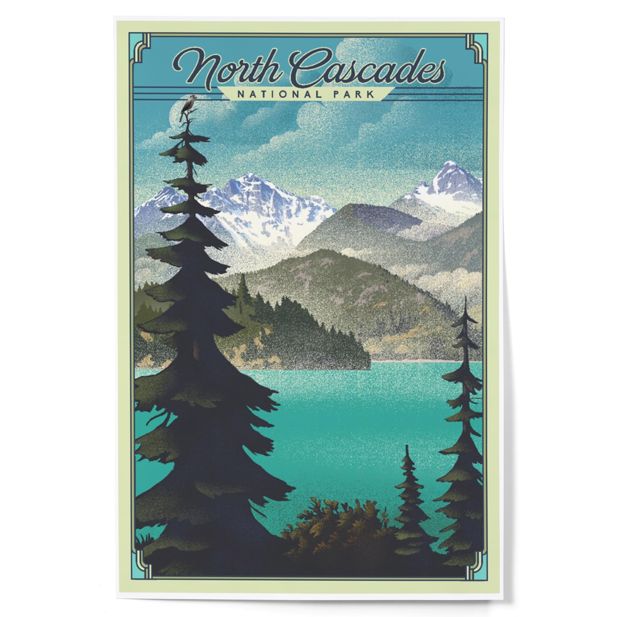 Lantern Press 12x18 Inch Art Print, Home Decor, North Cascades National Park, Washington, Lithograph National Park Series