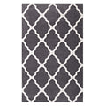 Modway Marja Moroccan Trellis 5X8 Area Rug With Lattice Design In Charcoal And Ivory
